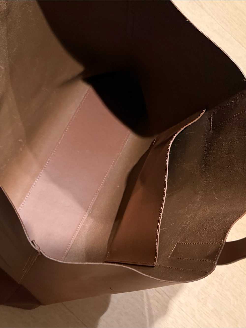 Everlane Italian Leather Market Day Tote XL with Shoulder Straps Cognac EUC - Picture 5 of 8